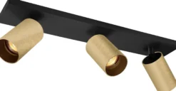 OZ K3 taklampe med 3 spotter - Svart/gull