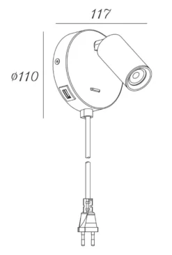 Oz mini K1 vegglampe med USB C GU10 mini