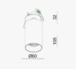 Oz Recessed downlight spot - sand Svart/gull