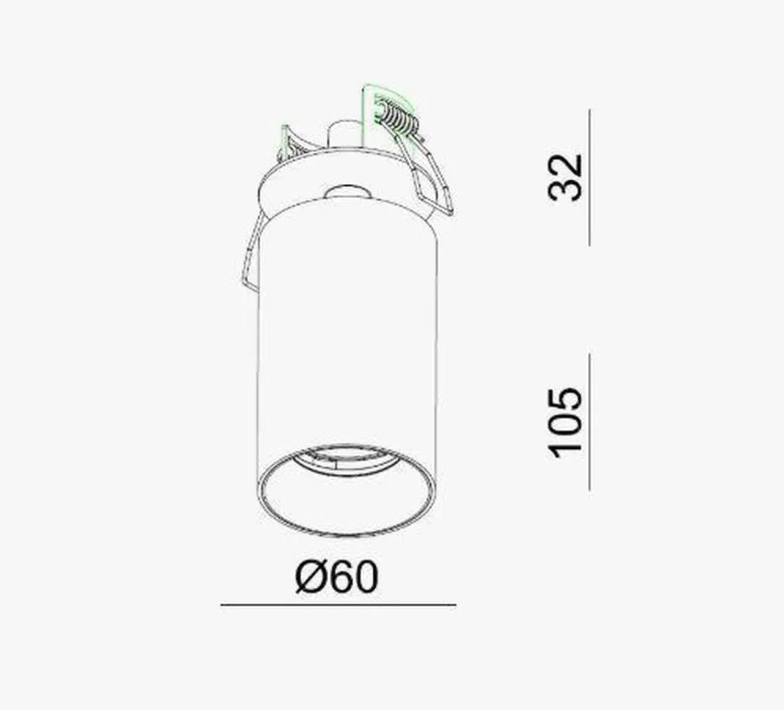 Oz Recessed downlight spot - sand Svart/gull