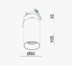 Oz Recessed downlight spot - signal Hvit/Svart
