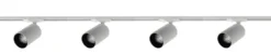 Oz spotskinne 4 spotter 2 meter - Pure white/Svart