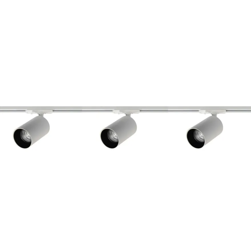 Oz spotskinne 3 spotter 1 meter - Pure white/Svart