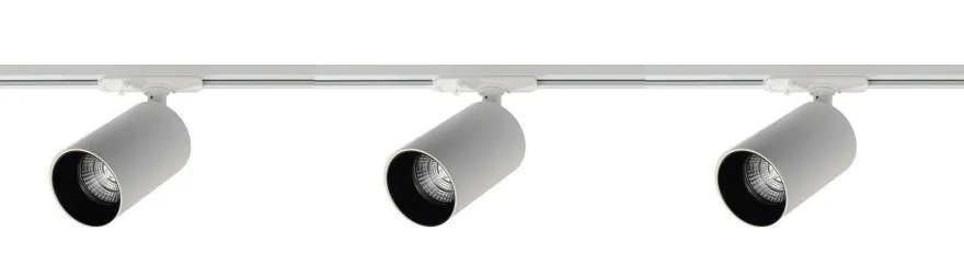 Oz spotskinne 3 spotter 1 meter - Pure white/Svart