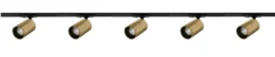 Oz spotskinne 5 spotter 2 meter - Svart/Messing