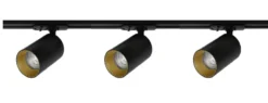 Oz spotskinne 3 spotter 1 meter - Svart/Gull