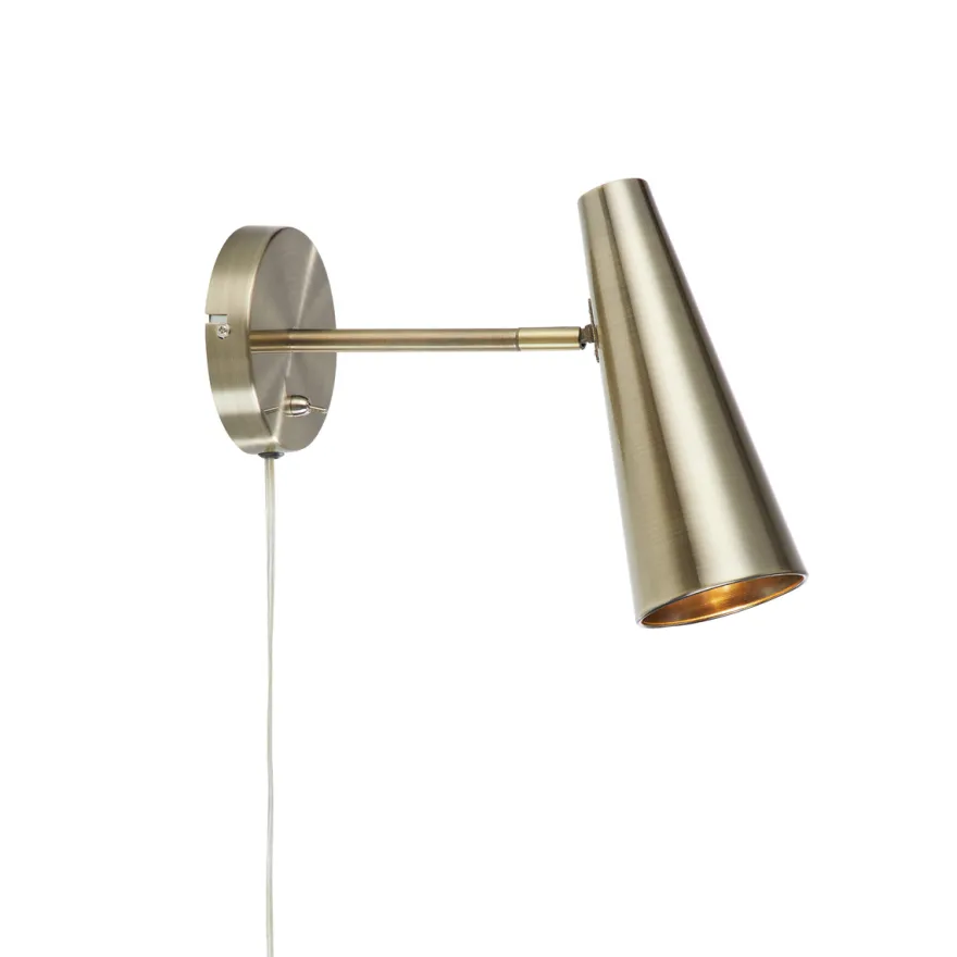 Peak vegglampe - Antikk messing - Messing