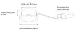 Plejd smart lavtbyggende spot / downlight 2200-4000K IP44 8W RA90 - 6 pakning