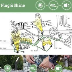 Plug & Shine Globe 20 cm 2,8W 3000 Kelvin IP67 - Med jordspyd