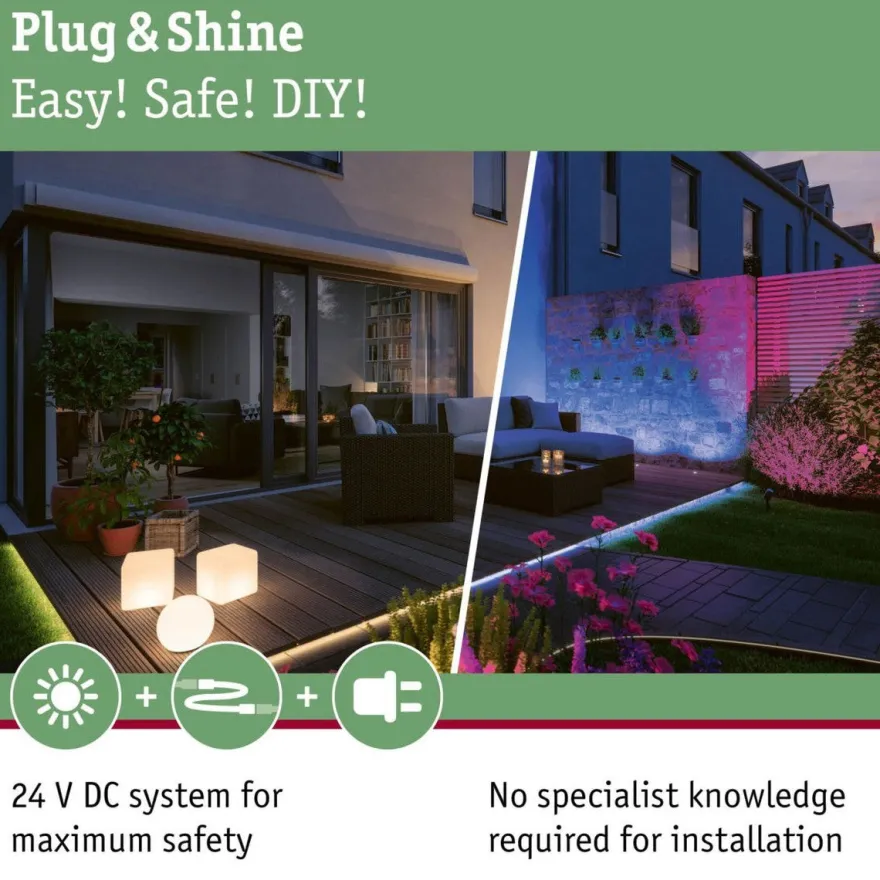 Plug & Shine 10 meter kabel med 2 utganger