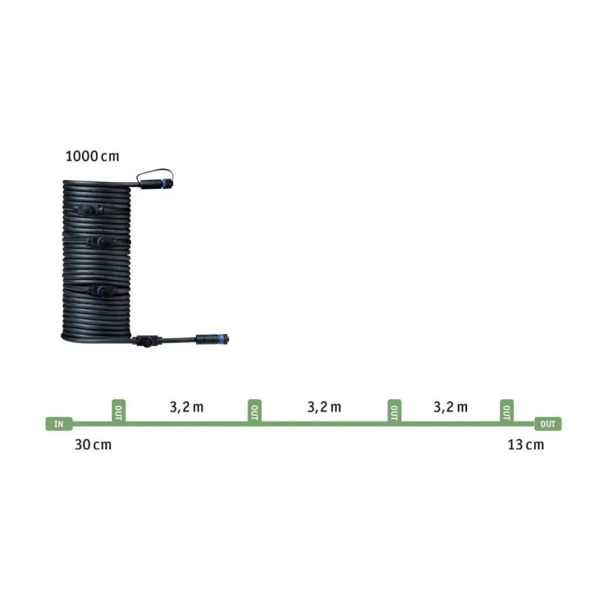 Plug & Shine 10 meter kabel med 5 utganger