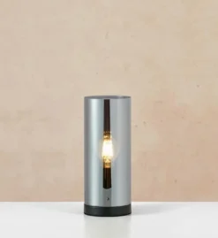 Post bordlampe 12 - Svart/Røykfarget