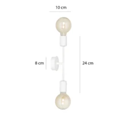 Proton vegglampe 2 lys - Hvit