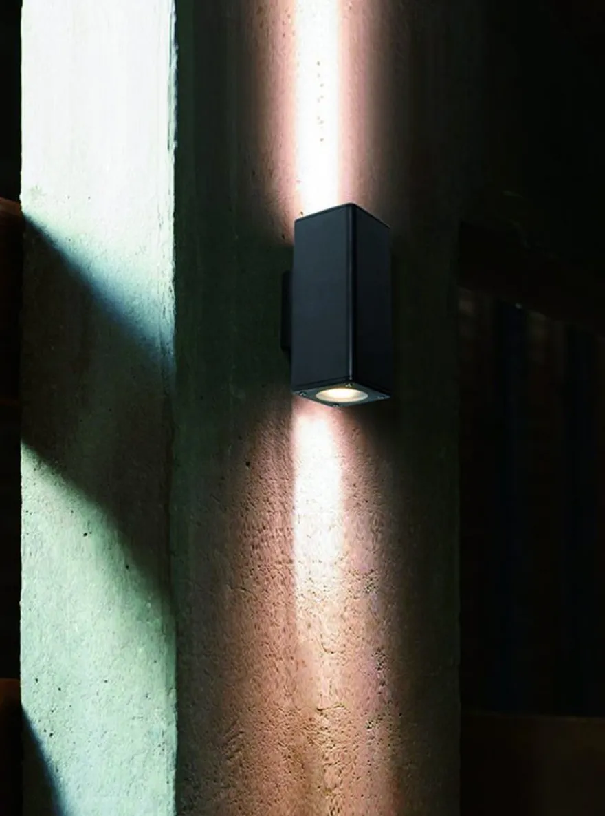 Quadro K2 vegglampe utendørs opp/ned IP54 - Grafitt grå