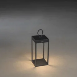 Ravello lanterne 30 cm oppladbar IP54 utendørs - Svart