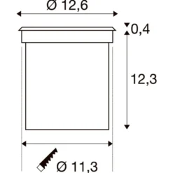Rocci 125 rund nedfellbar uplight 6W 3000 Kelvin IP67