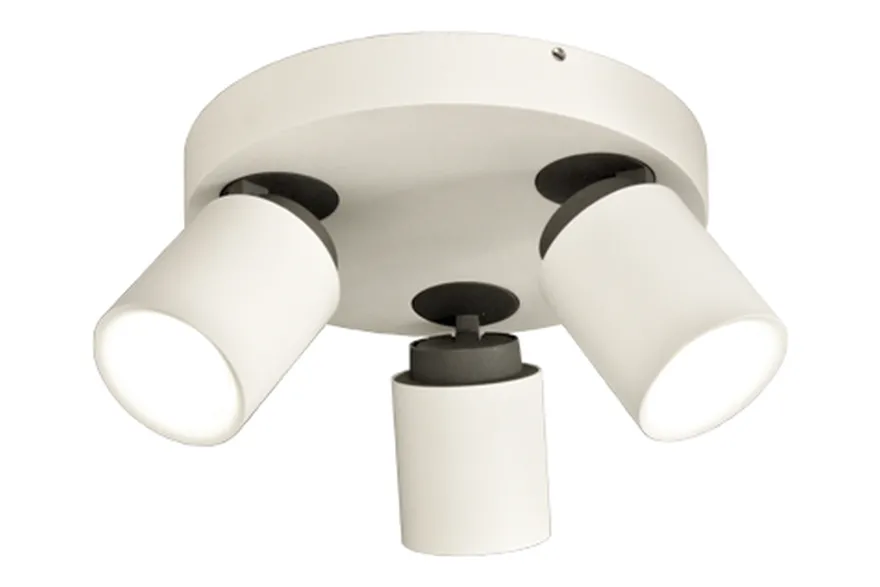 Rollo rund taklampe 3 spotter - Hvit/Svart