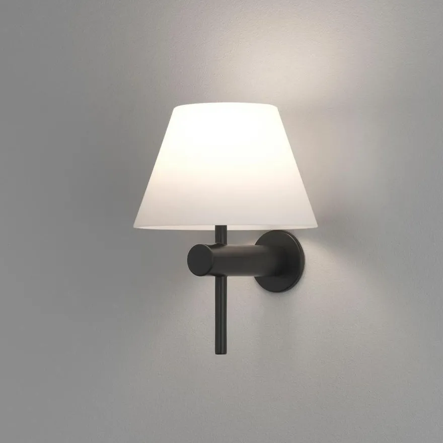 Roma vegglampe IP44 - Matt Svart