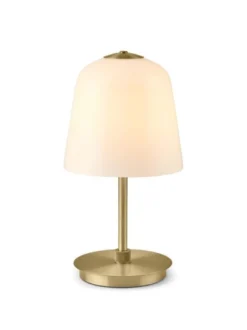 Room 49 bordlampe oppladbar IP54 - Opal/Antikk messing