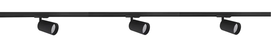 Secco spotskinne 3 spotter 1 meter - Svart