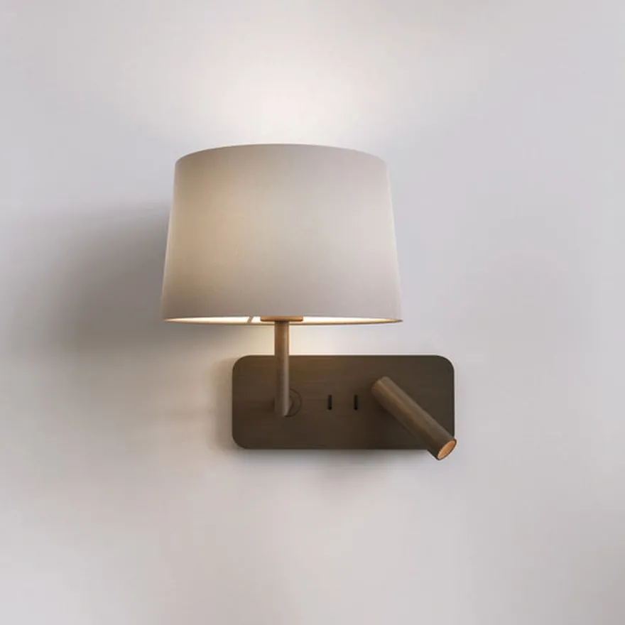 Side by Side Grande vegglampe m/USB