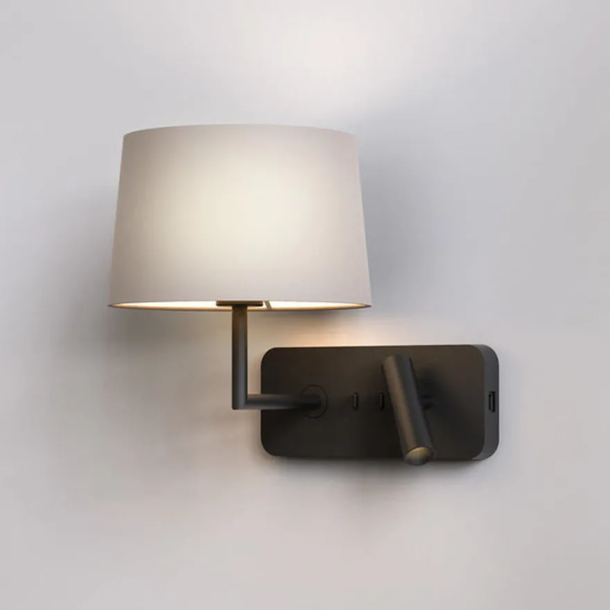 Side by Side Grande vegglampe m/USB