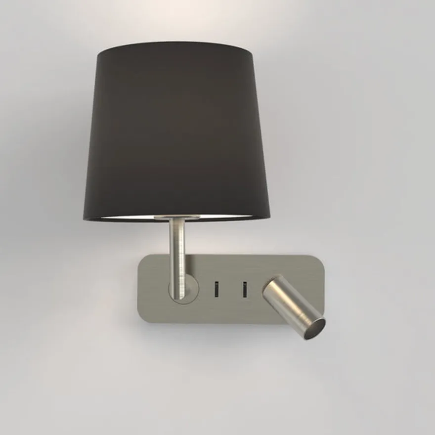 Side by Side vegglampe med skjerm