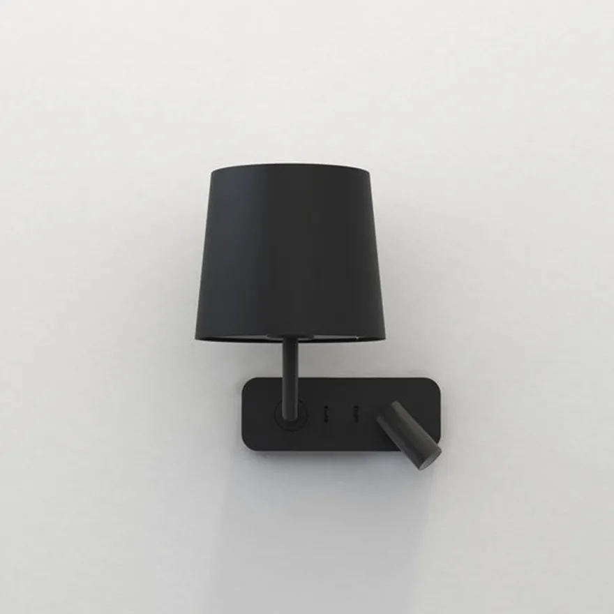 Side by Side vegglampe med skjerm