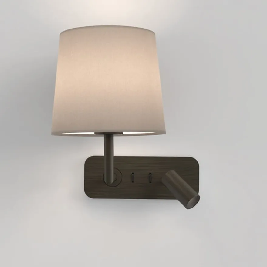 Side by Side vegglampe med skjerm