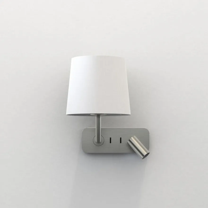 Side by Side vegglampe med skjerm