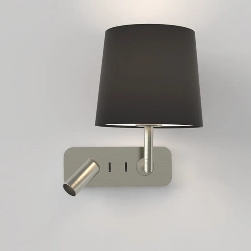 Side by Side vegglampe med skjerm