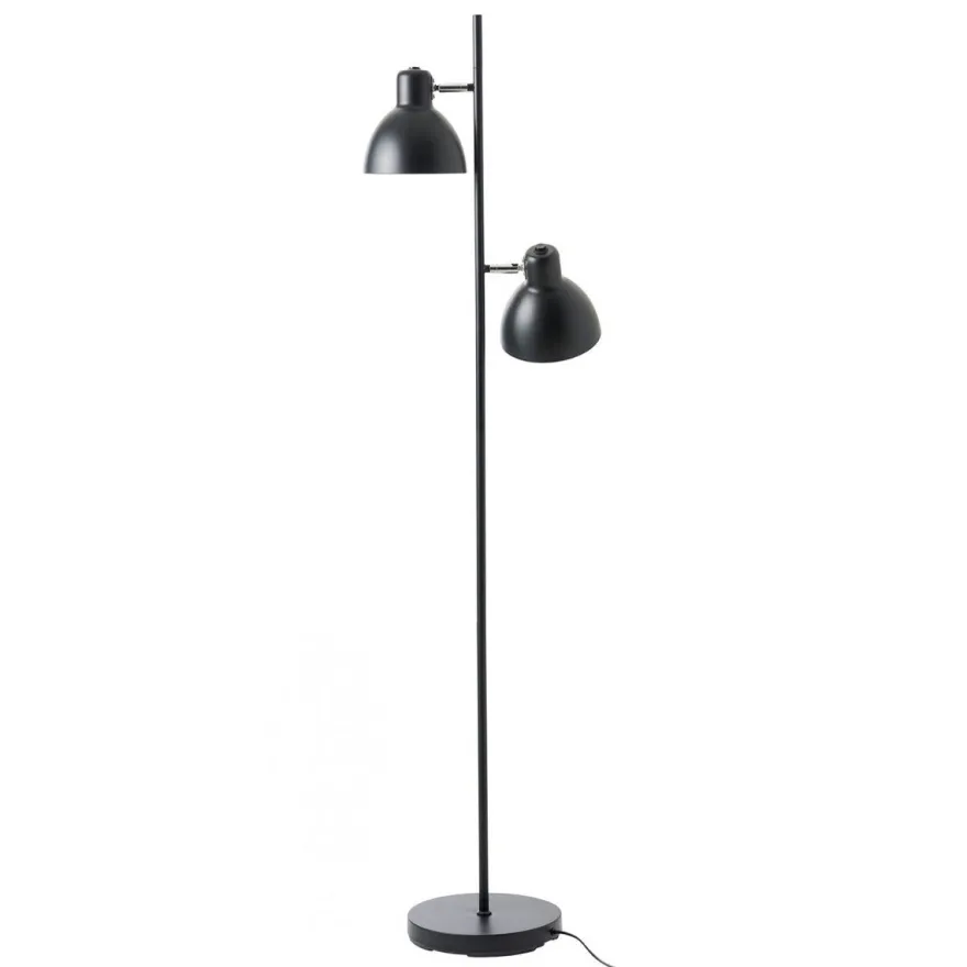 Skagen dobbel gulvlampe - Svart