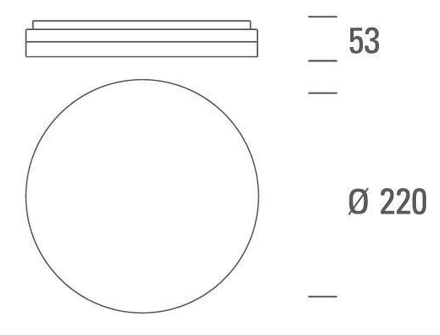 Slice Circle 220 taklampe IP54 2700/3000 Kelvin 10/15W Dimbar - Hvit