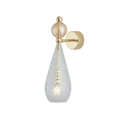 Smykke vegglampe ruter M - Klar/Gull/Golden smoke
