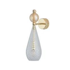 Smykke vegglampe ruter M - Klar/Gull/Golden smoke