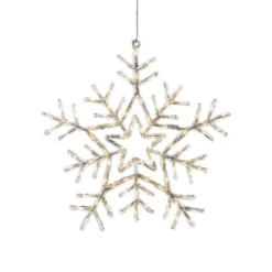 Snøfnugg med 90 varmhvite LED 58 cm IP44 utendørs