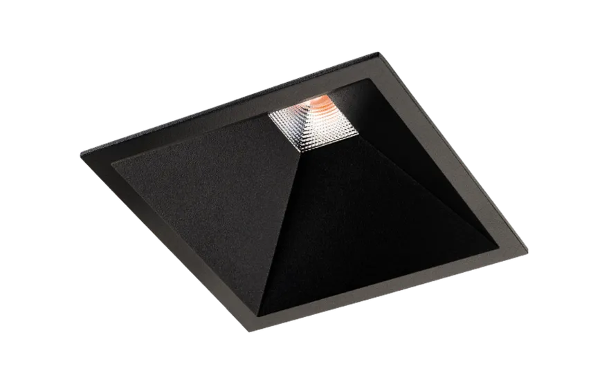 Soft Square innfelt downlight 12W 3000K RA98 dimbar - Svart