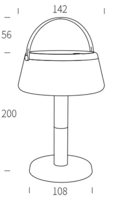 Solar bordlampe 2,2W 2700 Kelvin IP44 utendørs med solcelle