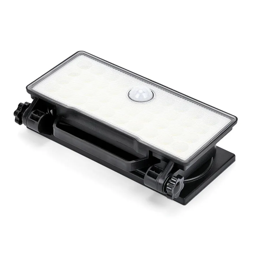 Solar portabel vegglampe 10W 3000 Kelvin IP65 utendørs med solcelle og sensor