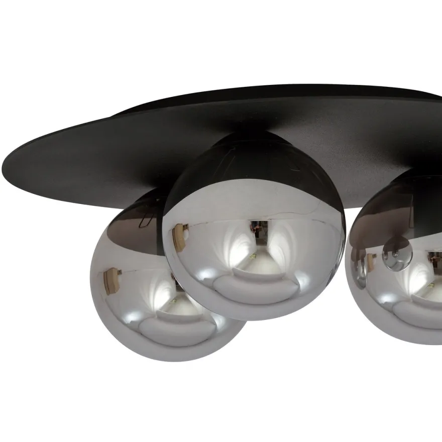 Solar taklampe 3 lys - Svart/Røykfarget