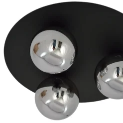 Solar taklampe 3 lys - Svart/Røykfarget