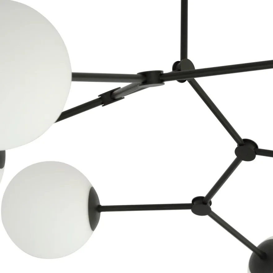 Space taklampe 4 lys - Svart/Opal