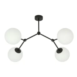 Space taklampe 4 lys - Svart/Opal