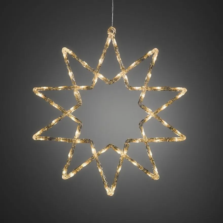 Stjerne med 60 varmhvite LED 58 cm IP44 utendørs