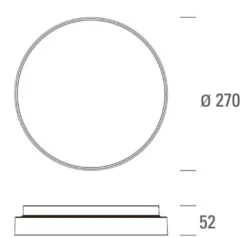 Stripe Trim 270 taklampe IP54 3000 Kelvin 18/24W Dimbar