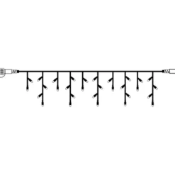 System led istappslynge 3 meter 50 lys varmhvit - Svart