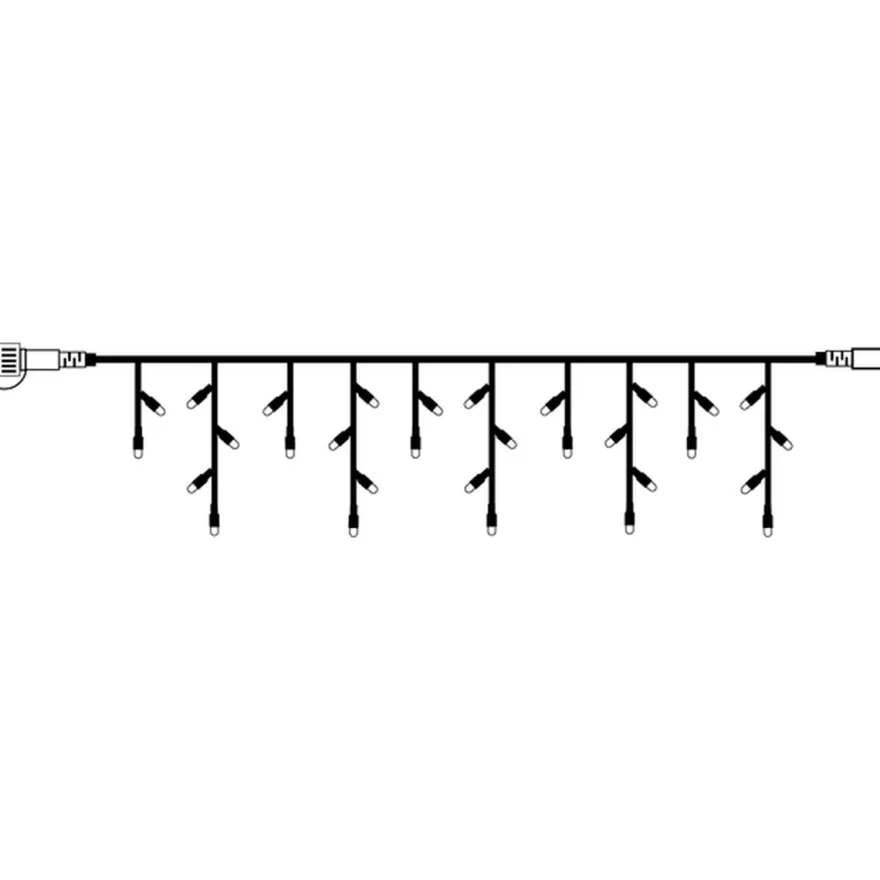 System led istappslynge 3 meter 50 lys varmhvit - Svart