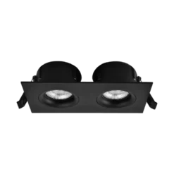 Tigrus Square Double 360° justerbare lavtbyggende downlight 2x8W 1800-3000K Dim2Warm IP44 - Svart