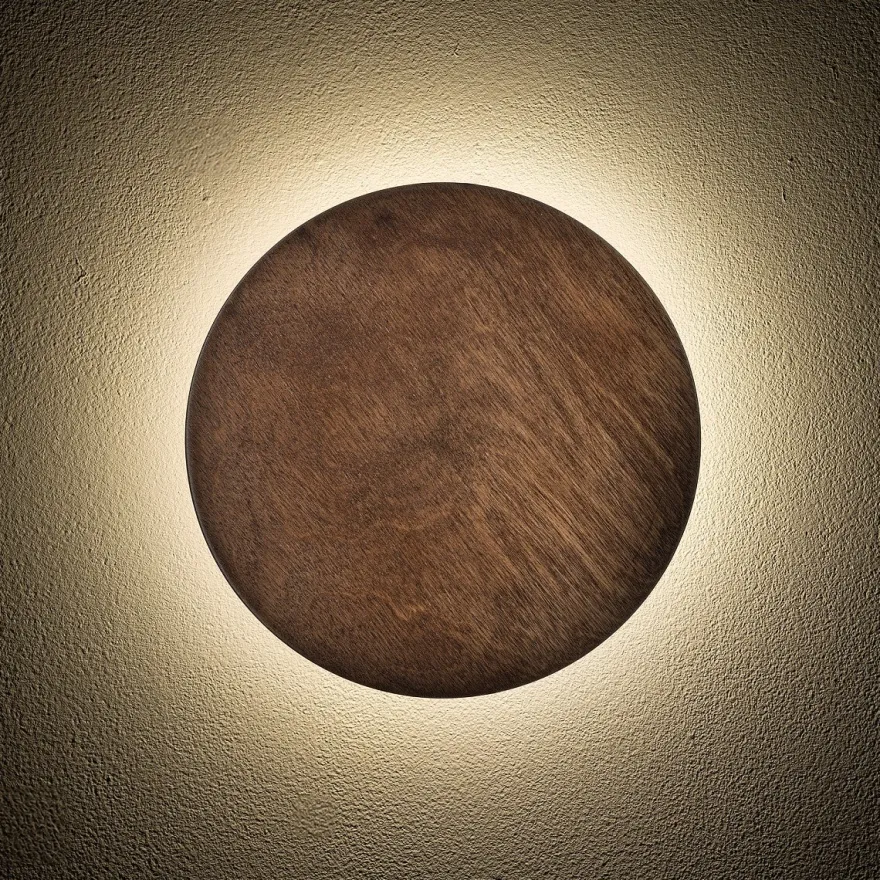Timber rund vegglampe 25 cm 10W 3000 Kelvin