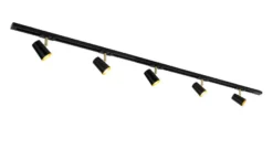 Trackline Conic spotskinne 1,5 meter 5 spot - Svart/Gull